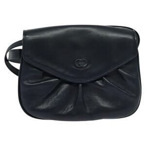 Gucci Leather Shoulder Bag Navy
